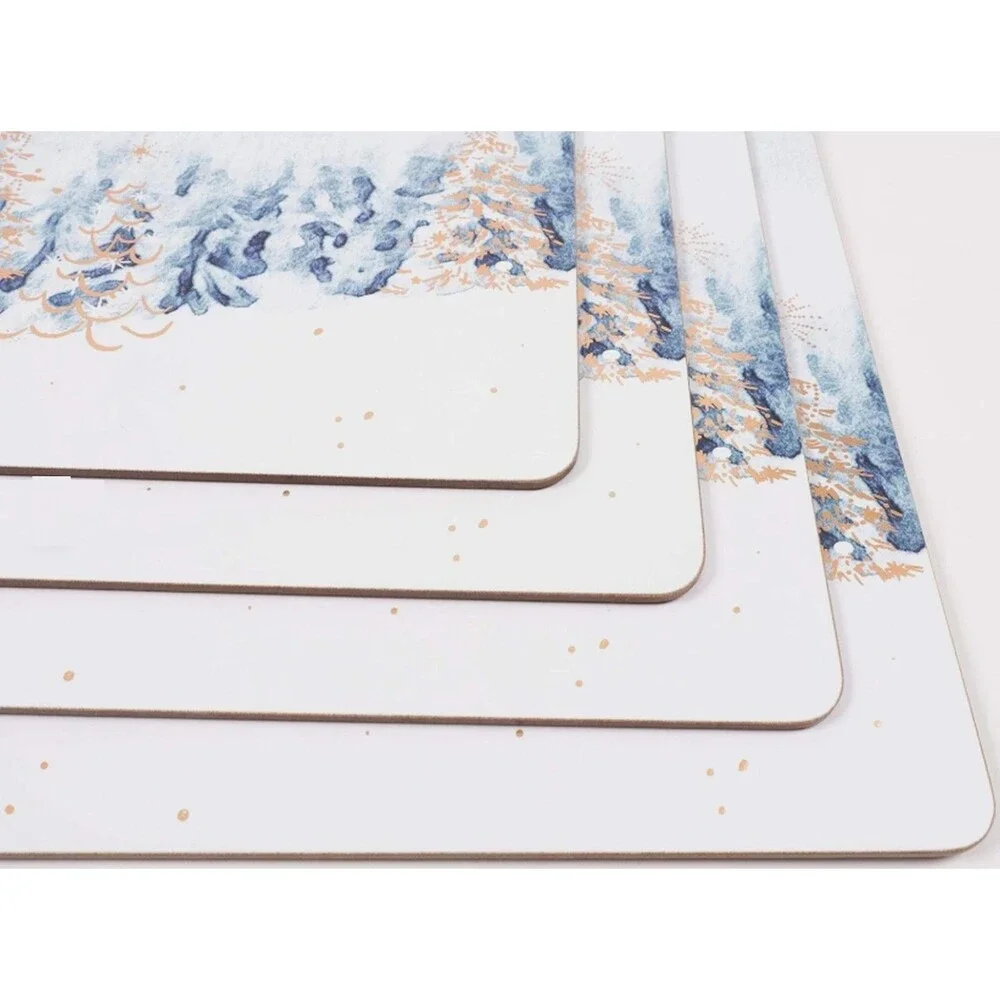 Set of 4 Hard Placemats w/Cork Back(12